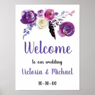 Poster d'accueil Boho Floral violet