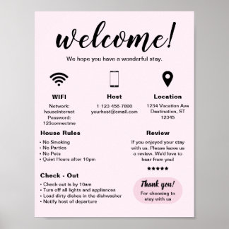 Poster d'accueil de la maison de vacances moderne