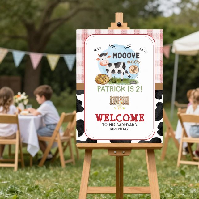 Poster d'accueil de Move Over Barnyard (Farm Theme Welcome Sign)