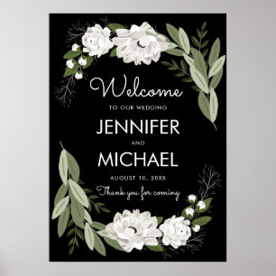 Poster d'accueil des Sprigs Mariages Floraux blanc