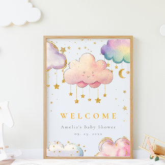 Poster d'accueil du Baby shower Cloud Star