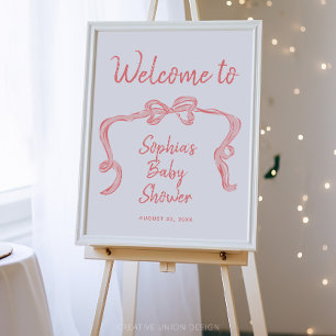 Poster d'accueil du Baby shower de la fille de Bow
