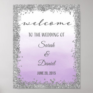 Poster d'accueil du Mariage Ombre Purple et Silver