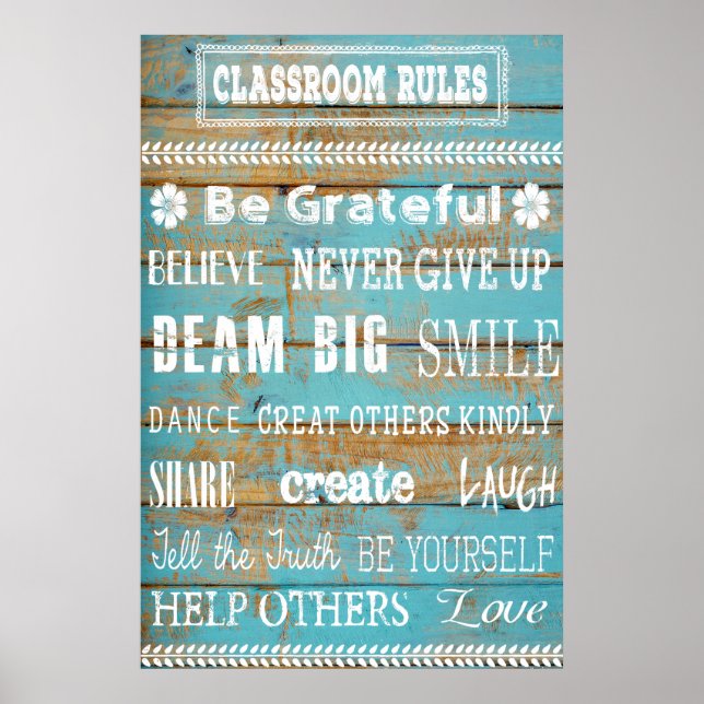 Poster d'accueil et Règles de classe Poster (Devant)
