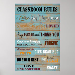 Poster d'accueil et Règles de classe Poster