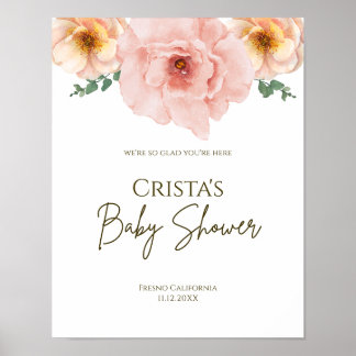 Poster d'accueil floral minimaliste