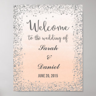 Poster d'accueil Ombre Peach et Silver