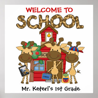 Poster d'accueil personnalisé de l'école Giraffe