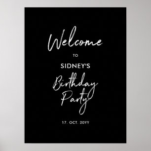 Poster d'accueil pour la fête d'anniversaire Black
