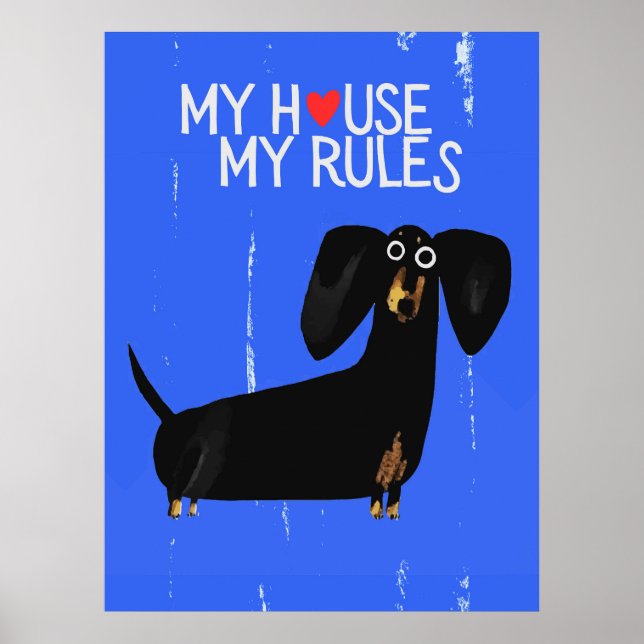 Poster Dachshund dog | Funny & decorative Poster (Devant)