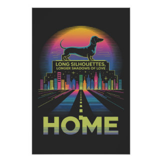 Poster Dachshund Long Silhouettes, Longer Shadows Of Love