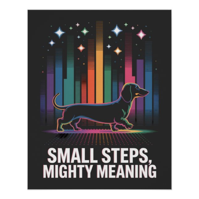 Poster Dachshund Petits pas, signification puissante (Devant)