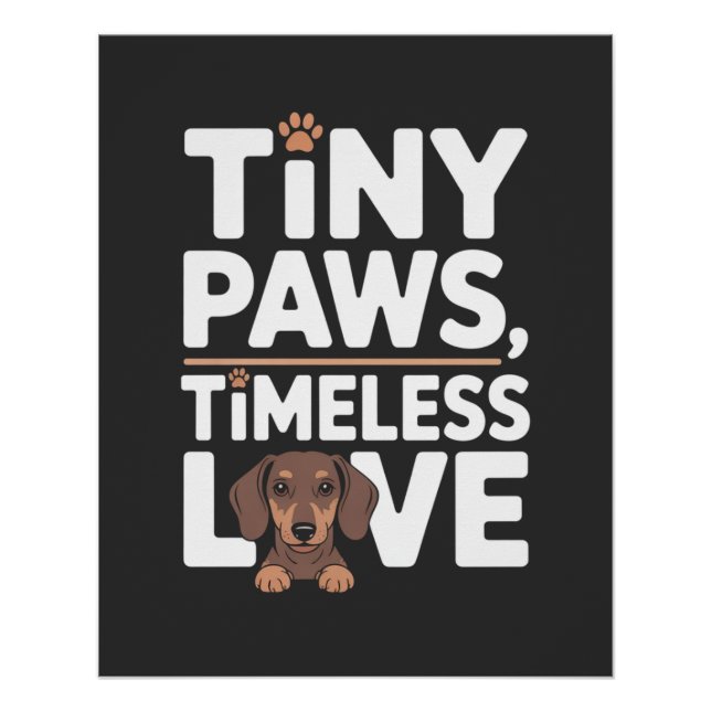 Poster Dachshund Petits Pieds, Amour Intemporel (Devant)