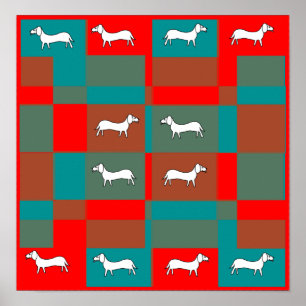 Poster Dachshund Quilt