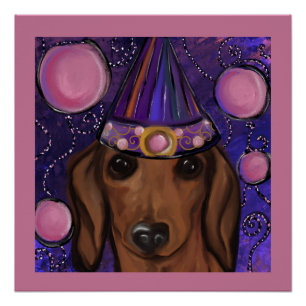 Poster Dachshund rouge