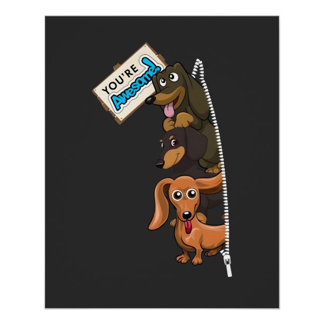 Poster Dachshund Vous Êtes Super (Devant)