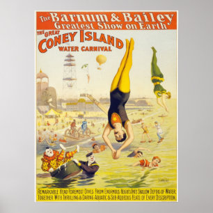 Poster d'acrobates du Circus Vintage de Coney Isla
