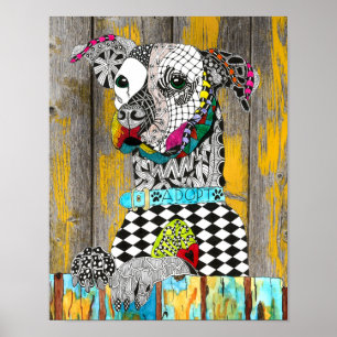 Poster d'adoption de chien de refuge pour animaux