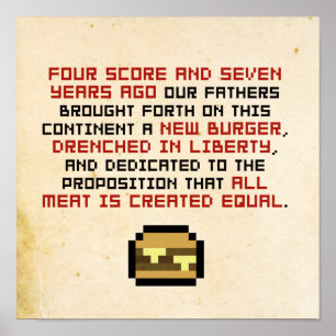 Poster d'adresse Pixel Lincoln Gettysburger