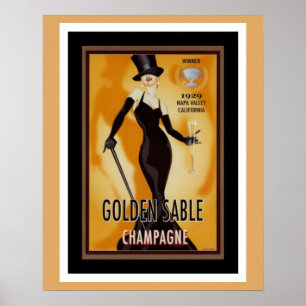 Poster d'affiche Champagne Golden Sable
