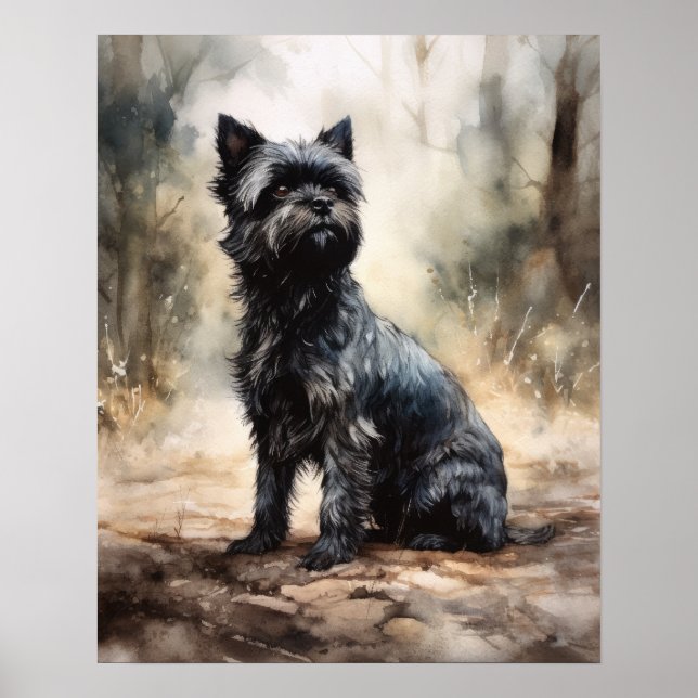 Poster d'affiche d'art de chien Affenpinscher (Devant)