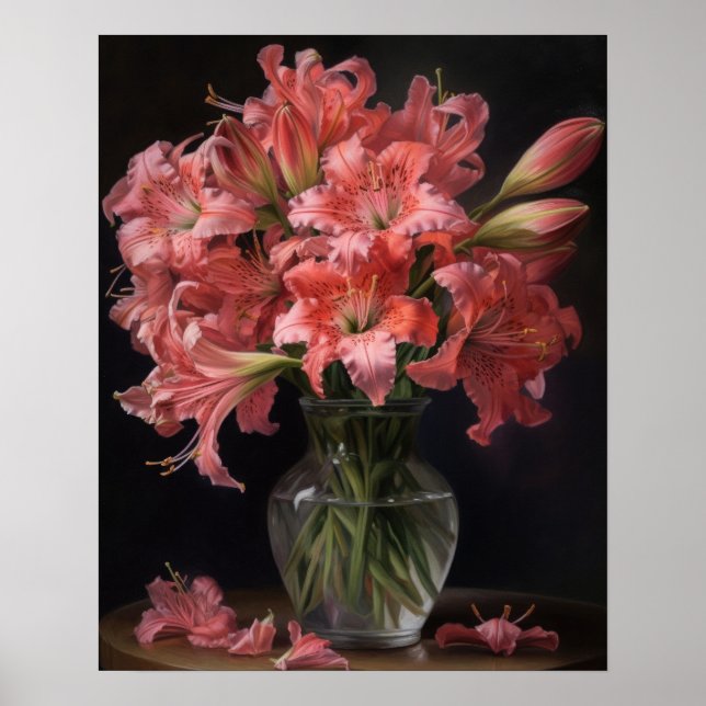 Poster d'affiche d'art rose péruvien (Devant)