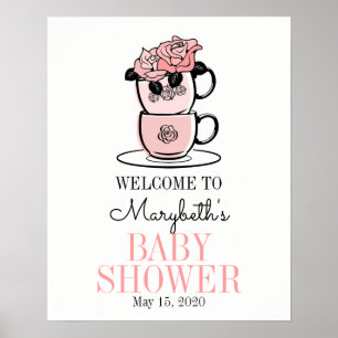 Poster d'Affiche de bienvenue Baby shower de la Co