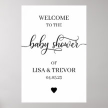 Poster d'Affiche de bienvenue Baby shower moderne 