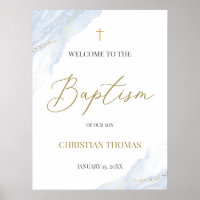 Poster d'Affiche de bienvenue Dusty Blue Baptism, 