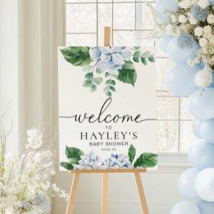 Poster d'Affiche de bienvenue Florale Blue Hydrang