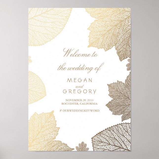 Poster d'Affiche de bienvenue Mariage de automne F (Devant)