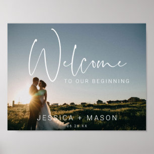 Poster d'Affiche de bienvenue Mariage photo minima
