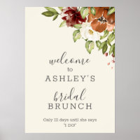 Poster d'Affiche de bienvenue Rustique de Brunch n