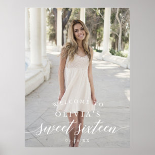 Poster d'Affiche de bienvenue sweet sixteen avec p