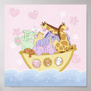 Poster d'affiche de Noah's Ark Pink Nursery