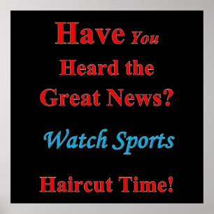 Poster d'affiche de vente de coupe de cheveux spor