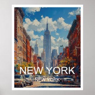 Poster d'affiche de voyage de New York Art