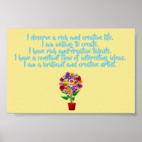 Poster d'Affirmation Créativité - Mantra Quotidien