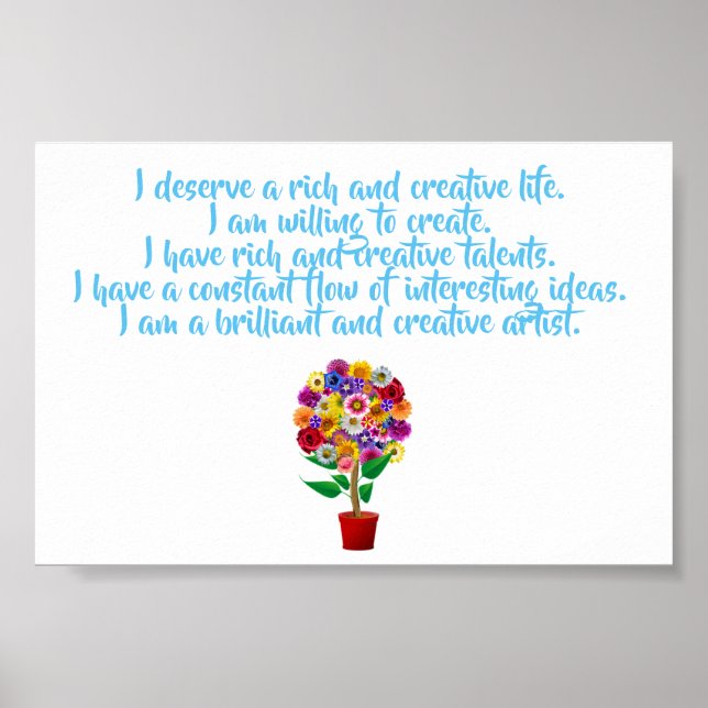 Poster d'Affirmation Créativité - Mantra Quotidien (Devant)