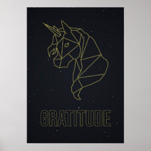 Poster d'affirmation de cheval de licorne Origami.