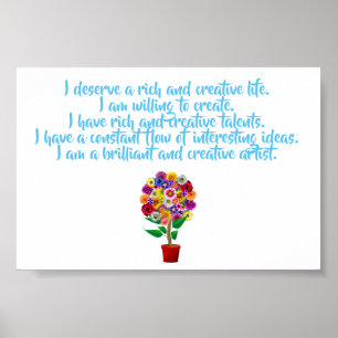 Poster d'Affirmation de créativité - Mantra quotid