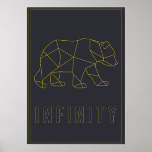 Poster d'affirmation de l'origami jaune. infinité