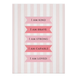 Poster d'Affirmations Pastel Pink