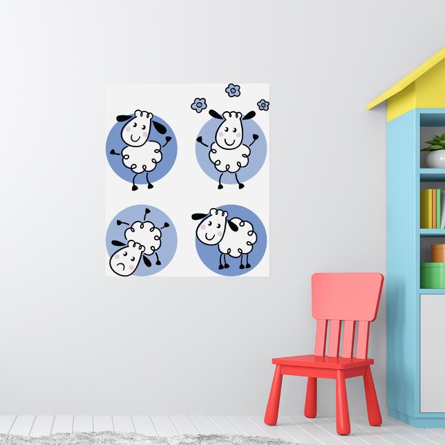 Poster d'agneaux heureux (Créateur téléchargé)