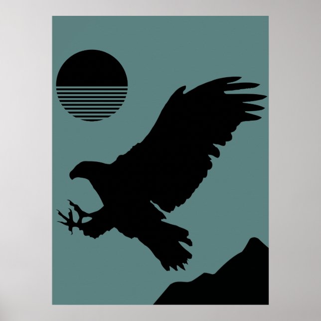 Poster d'aigle au design sauvage (Devant)