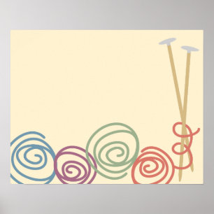 Poster d'aiguilles de tricot de fil de scintille