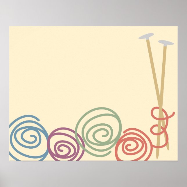 Poster d'aiguilles de tricot de fil de scintille (Devant)