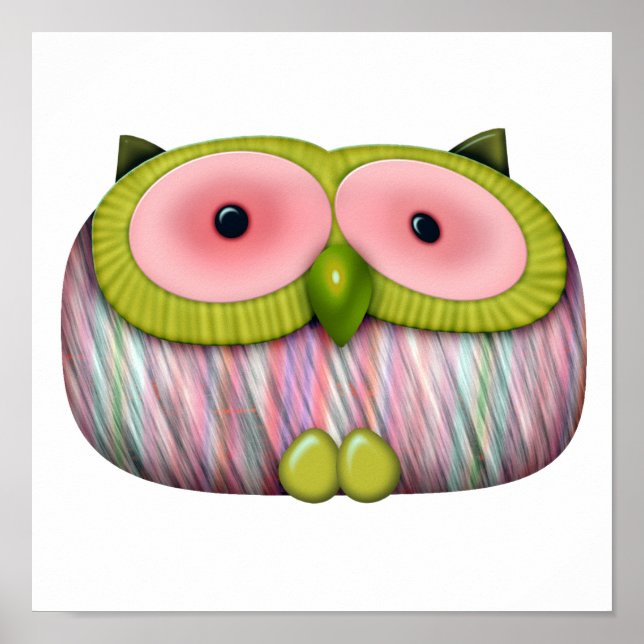 Poster dainty mustard owl (Devant)