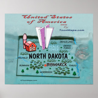 Poster Dakota du Nord USA