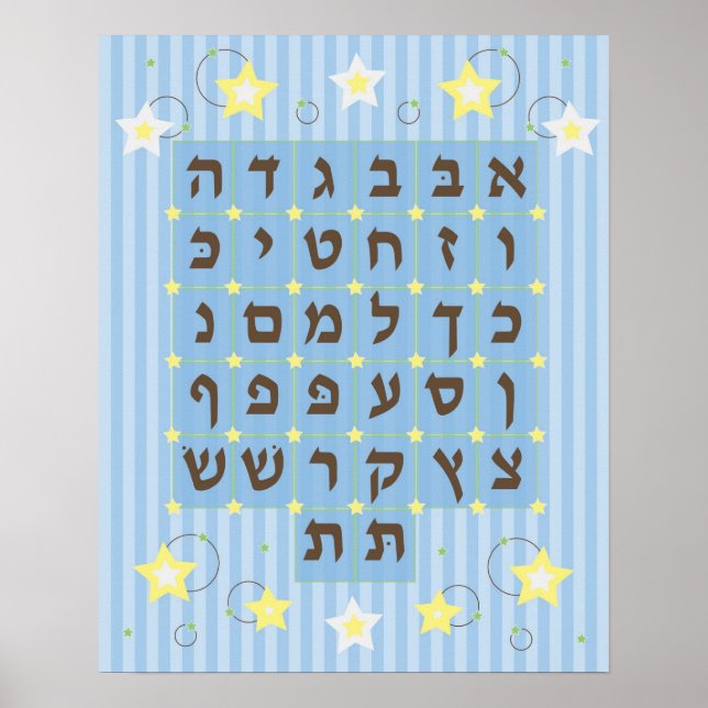 Poster d'Alef Beis (bleu clair) (Devant)